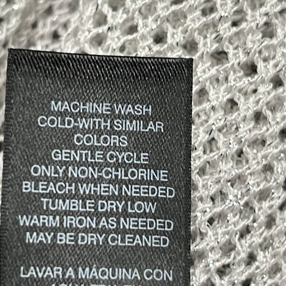 CHICO'S NWT Travelers Silver Metallic Open Front Party Evening Duster Cardigan L - Picture 13 of 16